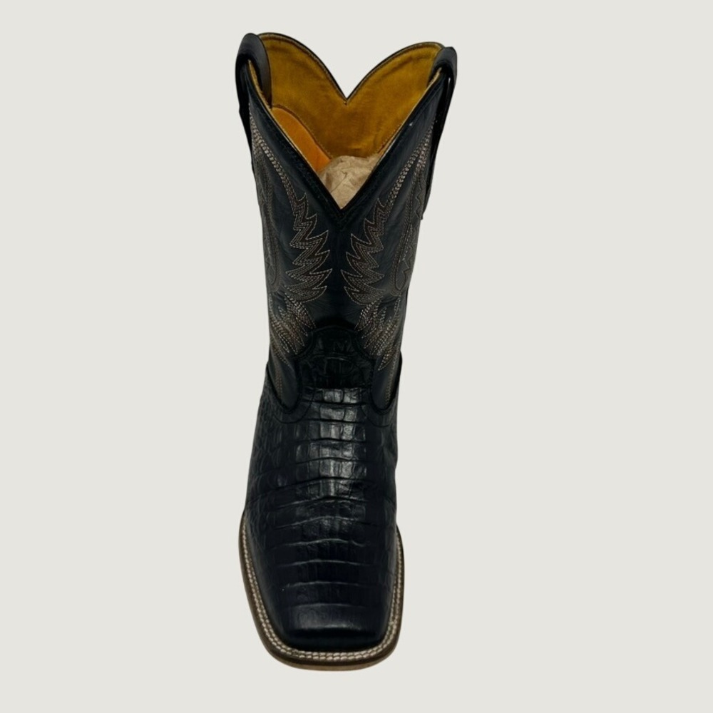 Cavenders Youth Boys Cowboy Boots 6D Black Crocodile Print Leather CV20140Y - Picture 8 of 15